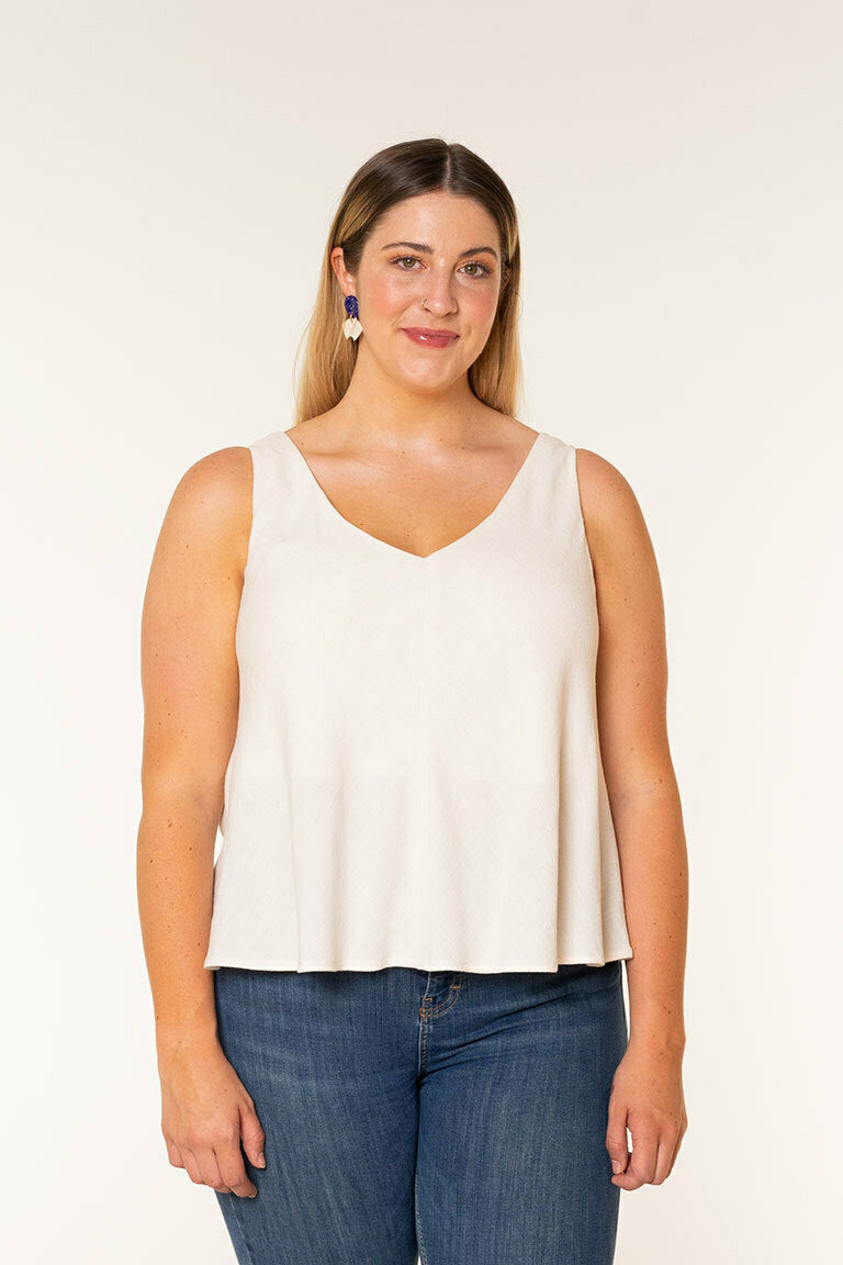 Clarke Woven V-Neck Tank Top