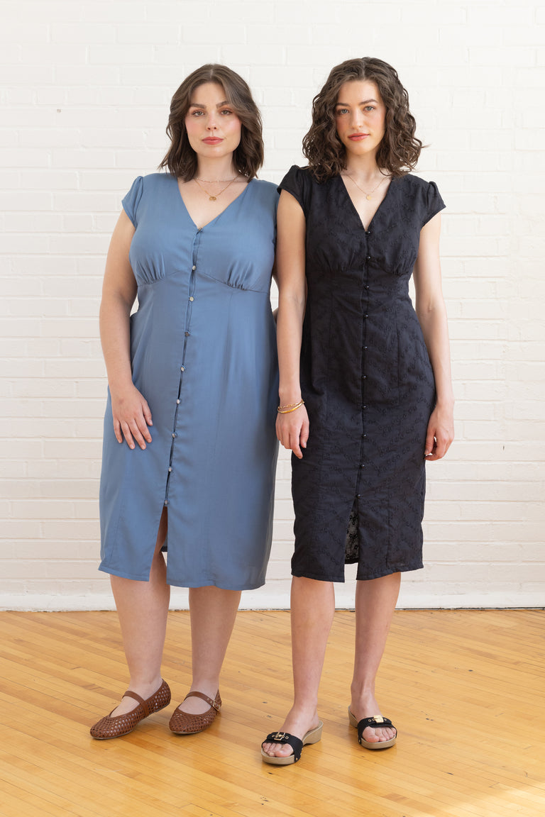 narrow cut dress Lilac Slim Cut Midi Dress Brooklyn Motif Printing
