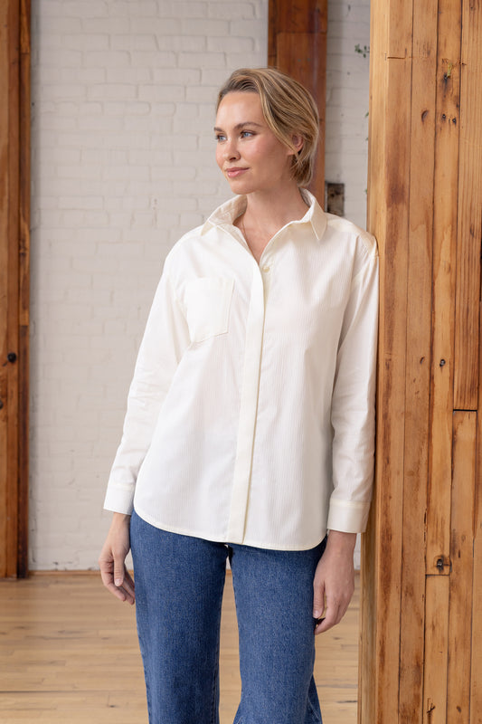 Grove Hidden Button-Placket Shirt Bonus