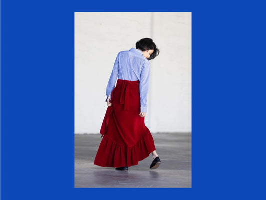 S-Hem Asymmetrical Wrap Skirt