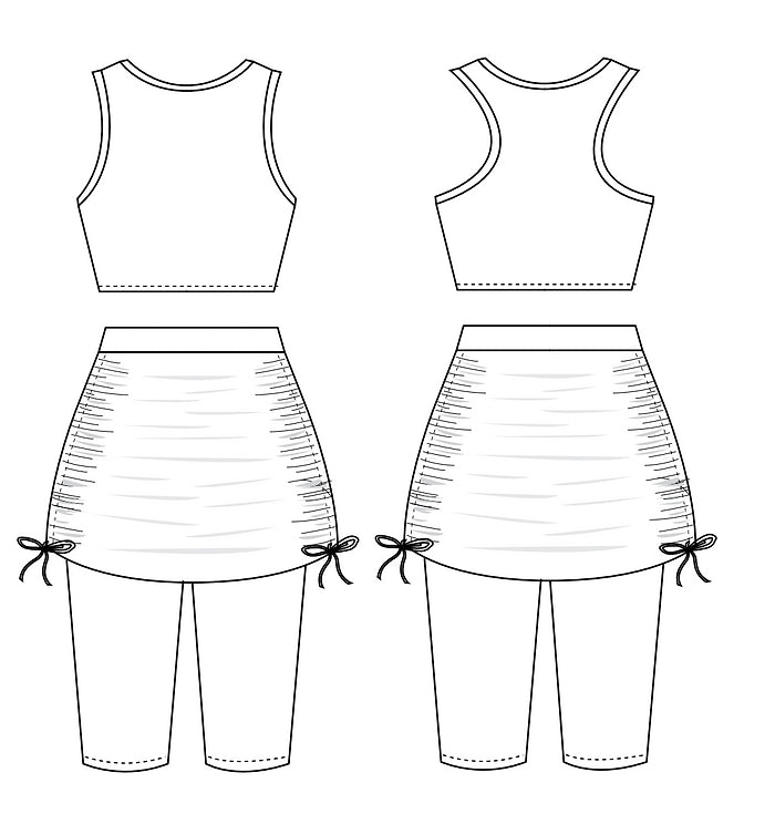 Sew It Academy's Cropped Racer Tank & Bike Skort