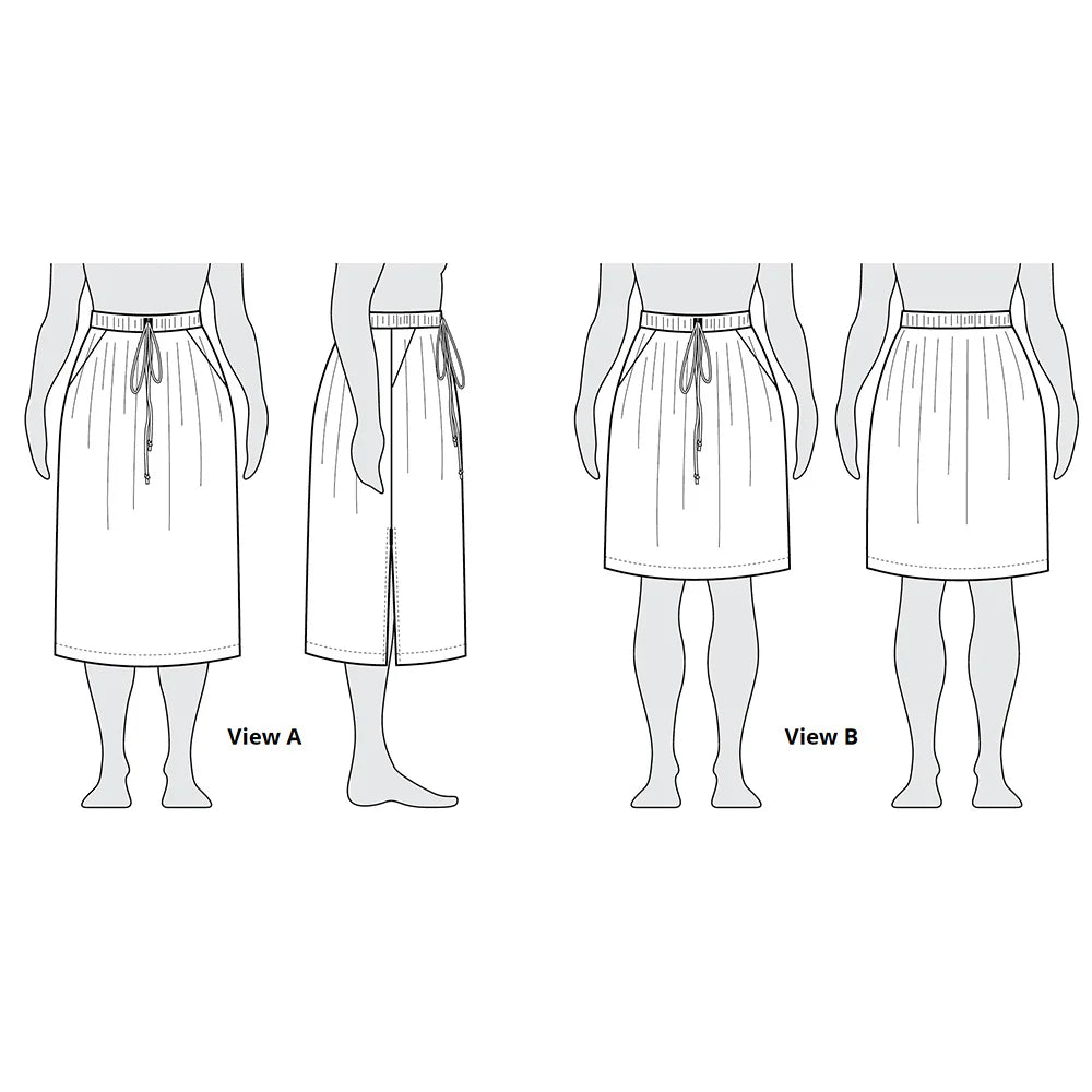 tech line drawing of donovan skirt