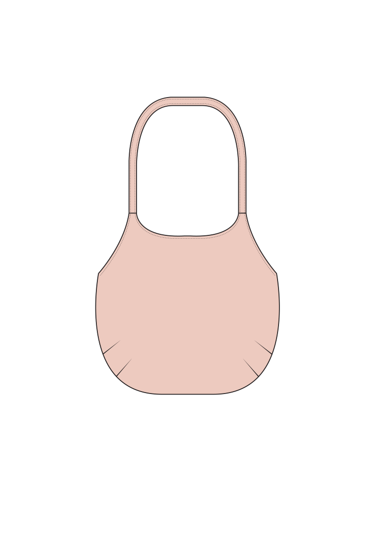 Pink handbag on a white background