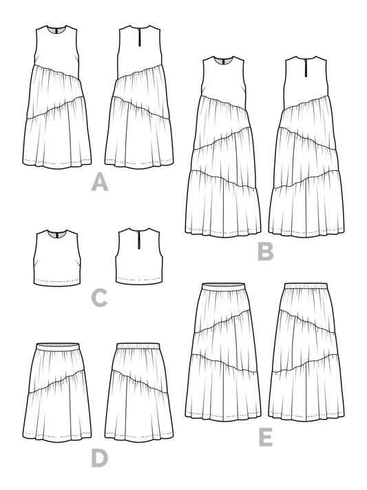 Azure Dress, Skirt & Top