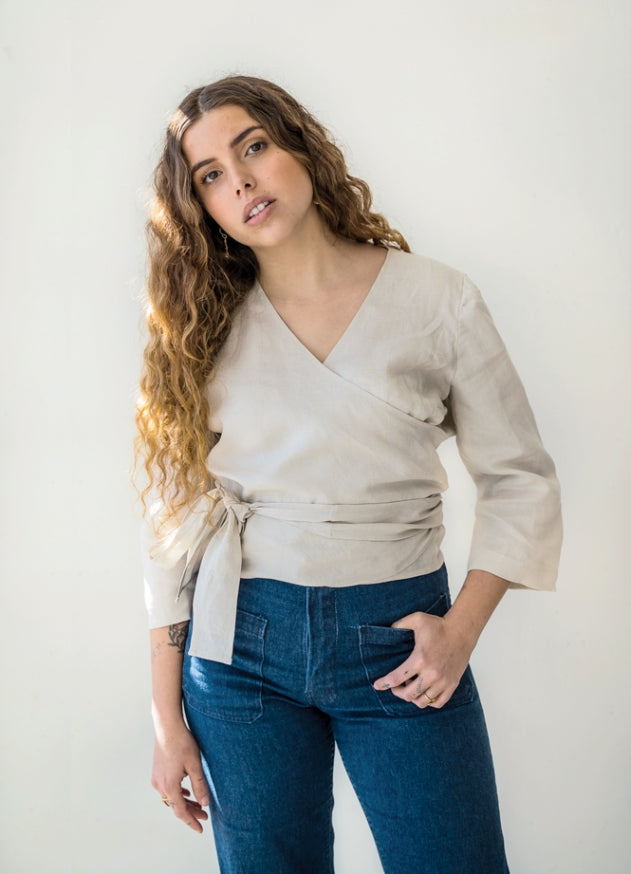 In the Folds Peppermint Wrap Top