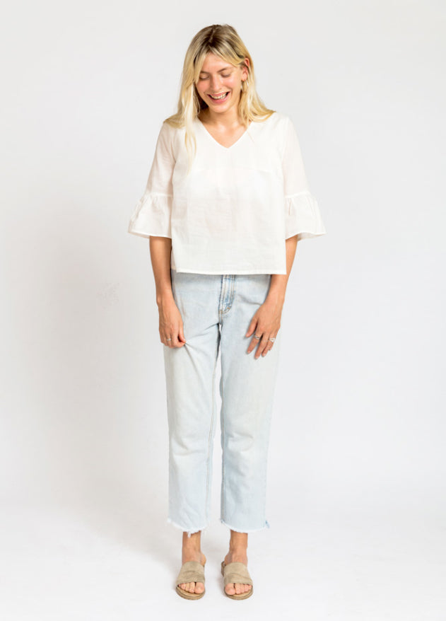peppermint ruffle top