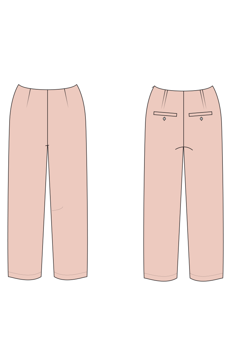 Illustration of pink pants with a white background