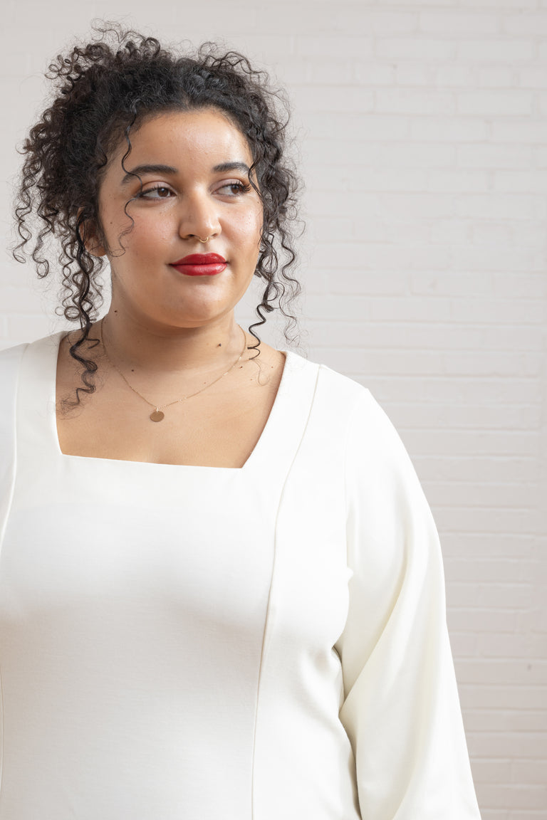 Pomme Square-Neck Knit Dress