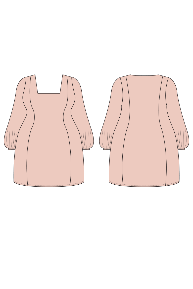 Pomme Square-Neck Knit Dress