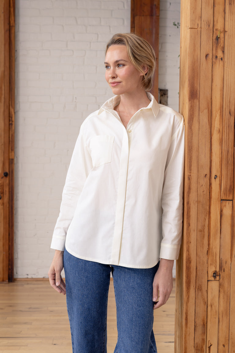 Grove Hidden Button-Placket Shirt Bonus