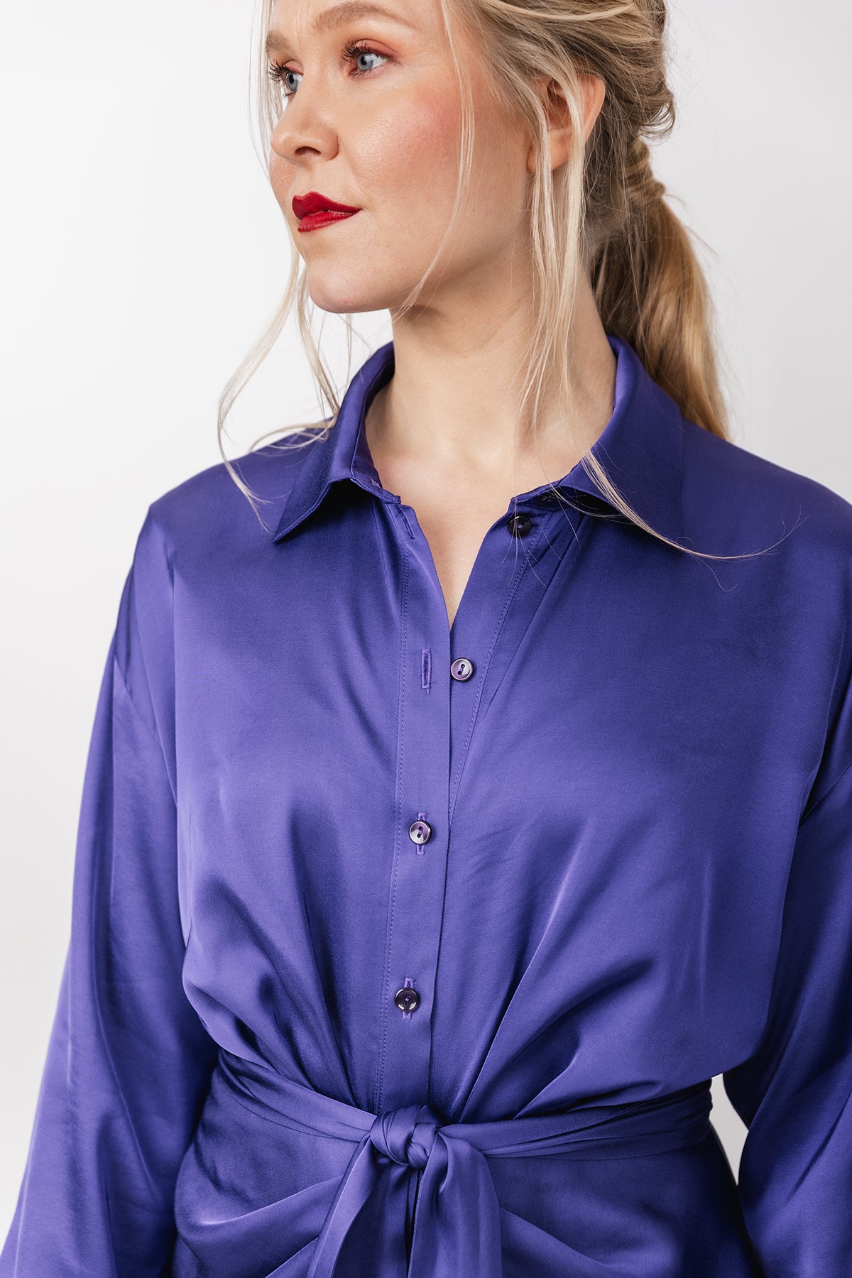 Ilta Ruched Shirt Dress