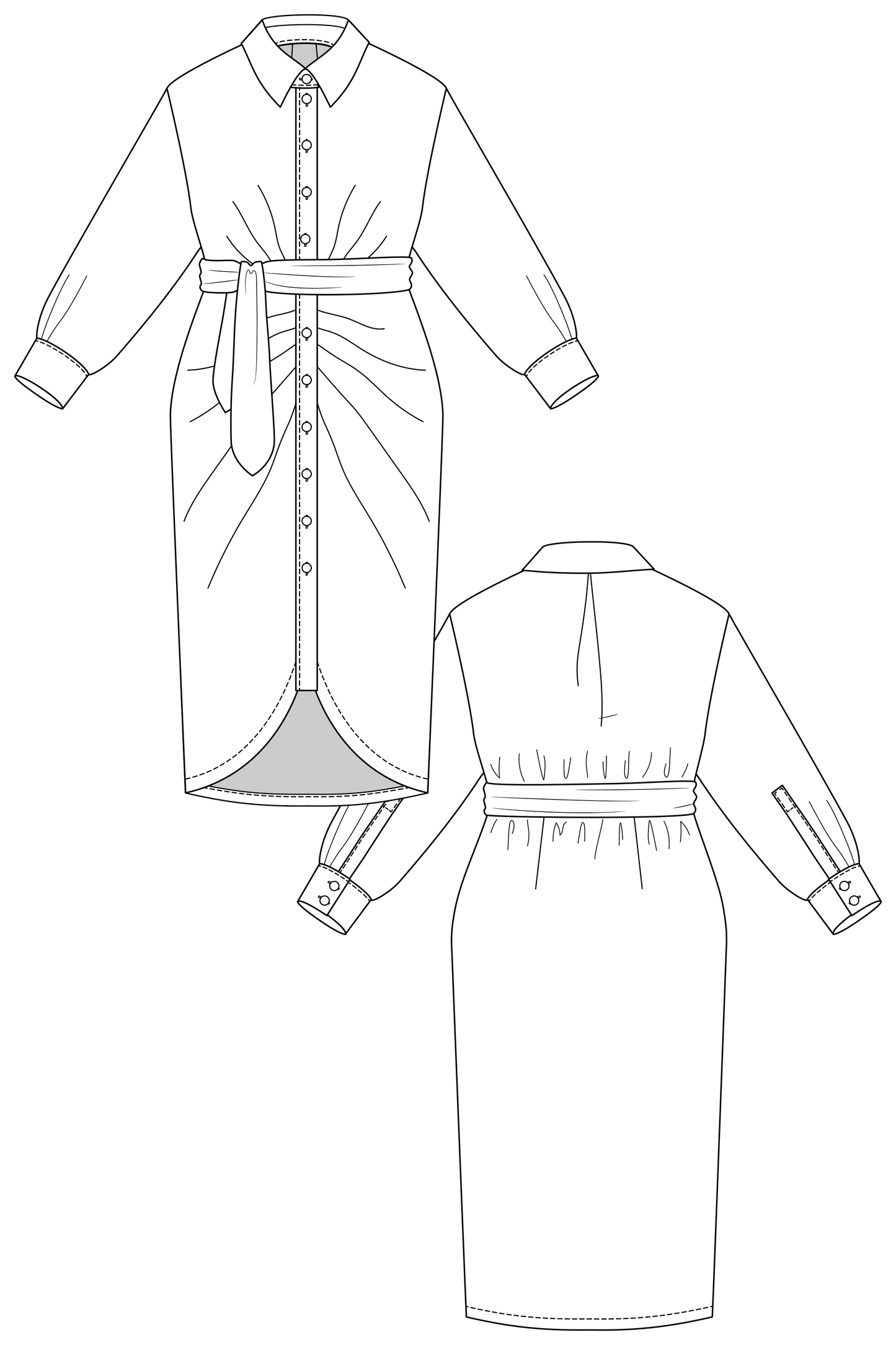 Ilta Ruched Shirt Dress