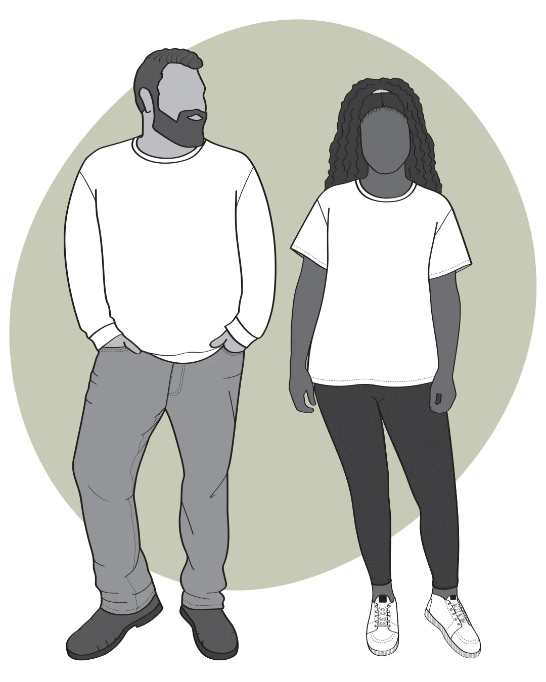 illustration of jackson tee displaying short and long sleeved views