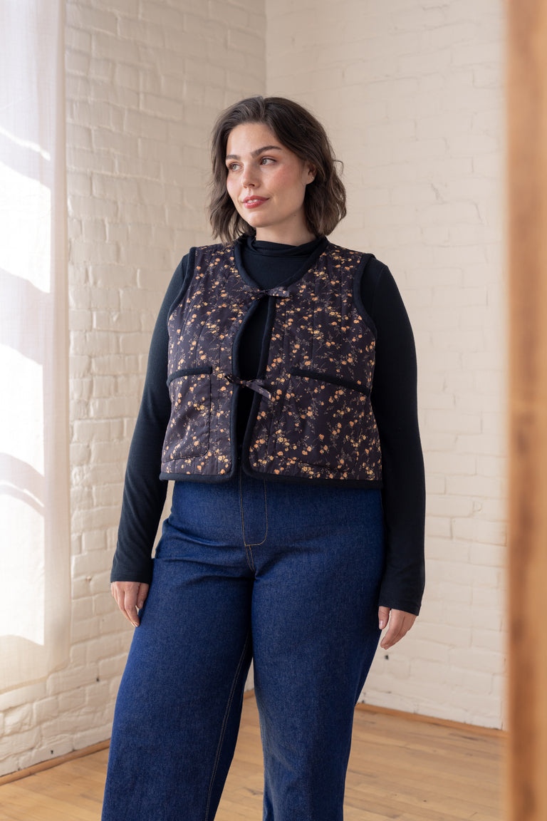 Moss Lined Tie-Front Vest Bonus