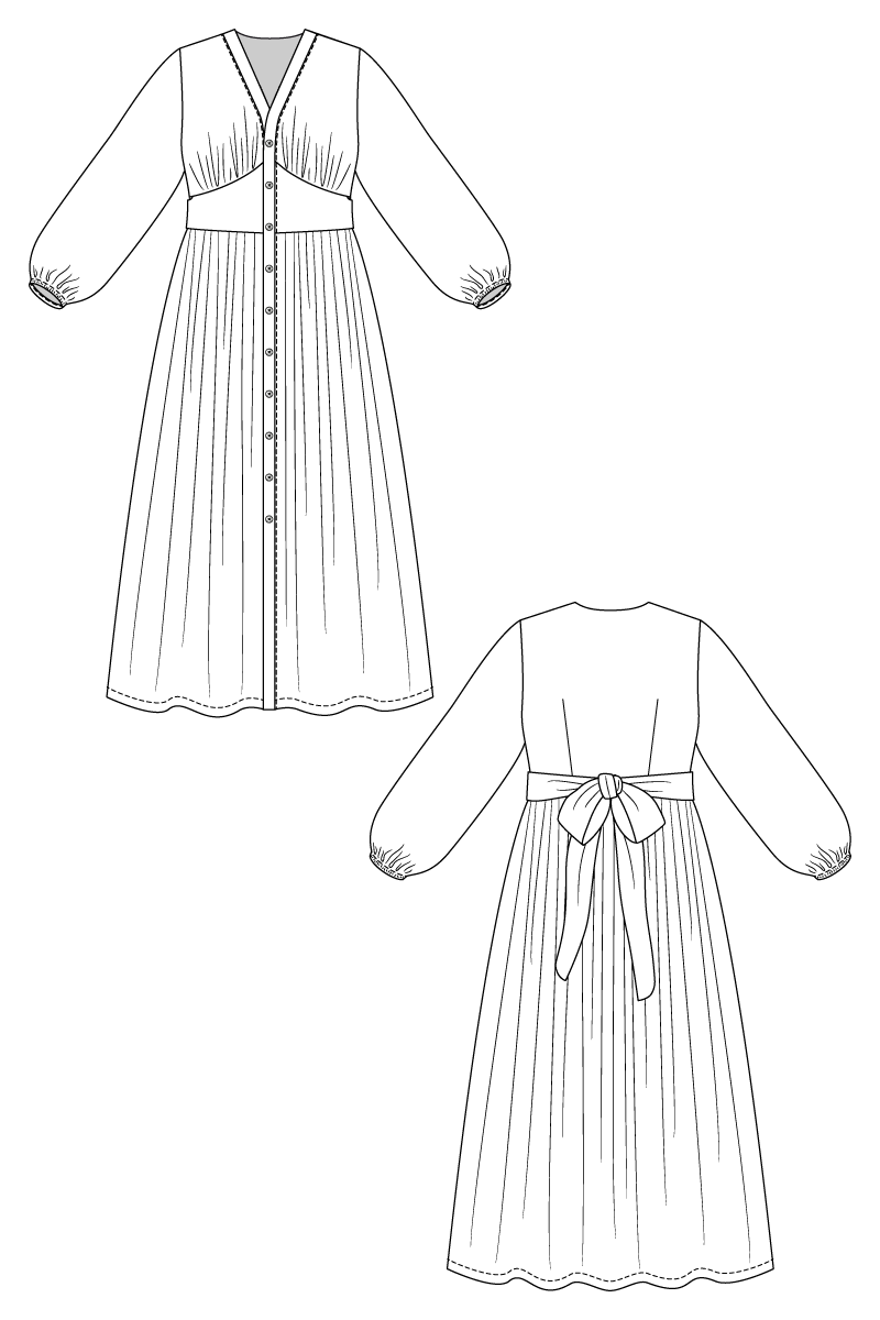 Oodi Gathered Midi Dress