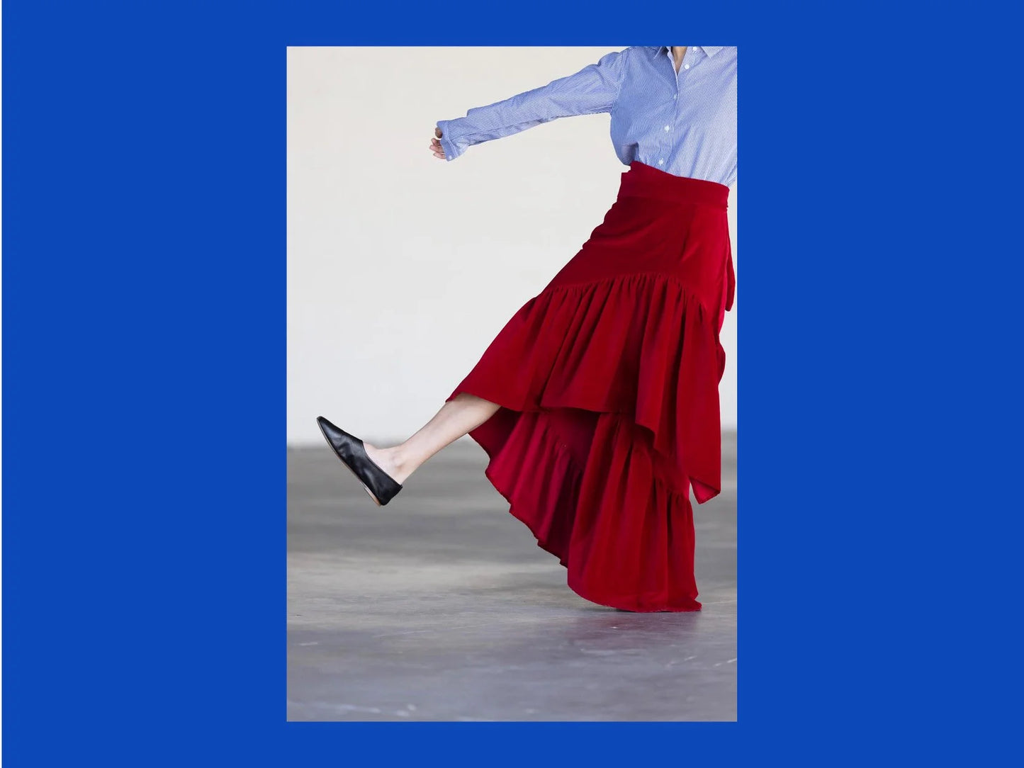 S-Hem Asymmetrical Wrap Skirt
