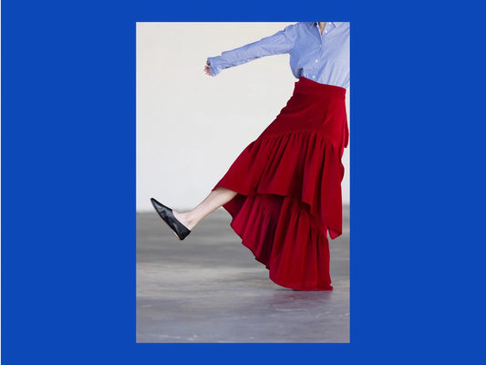 S-Hem Asymmetrical Wrap Skirt