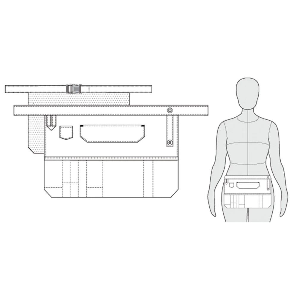 tech line drawing of dogwood apron