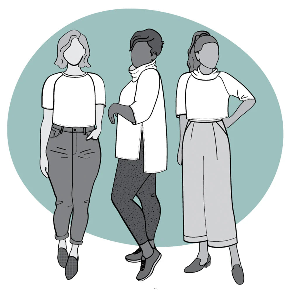 illustration of three views of elliot sweater