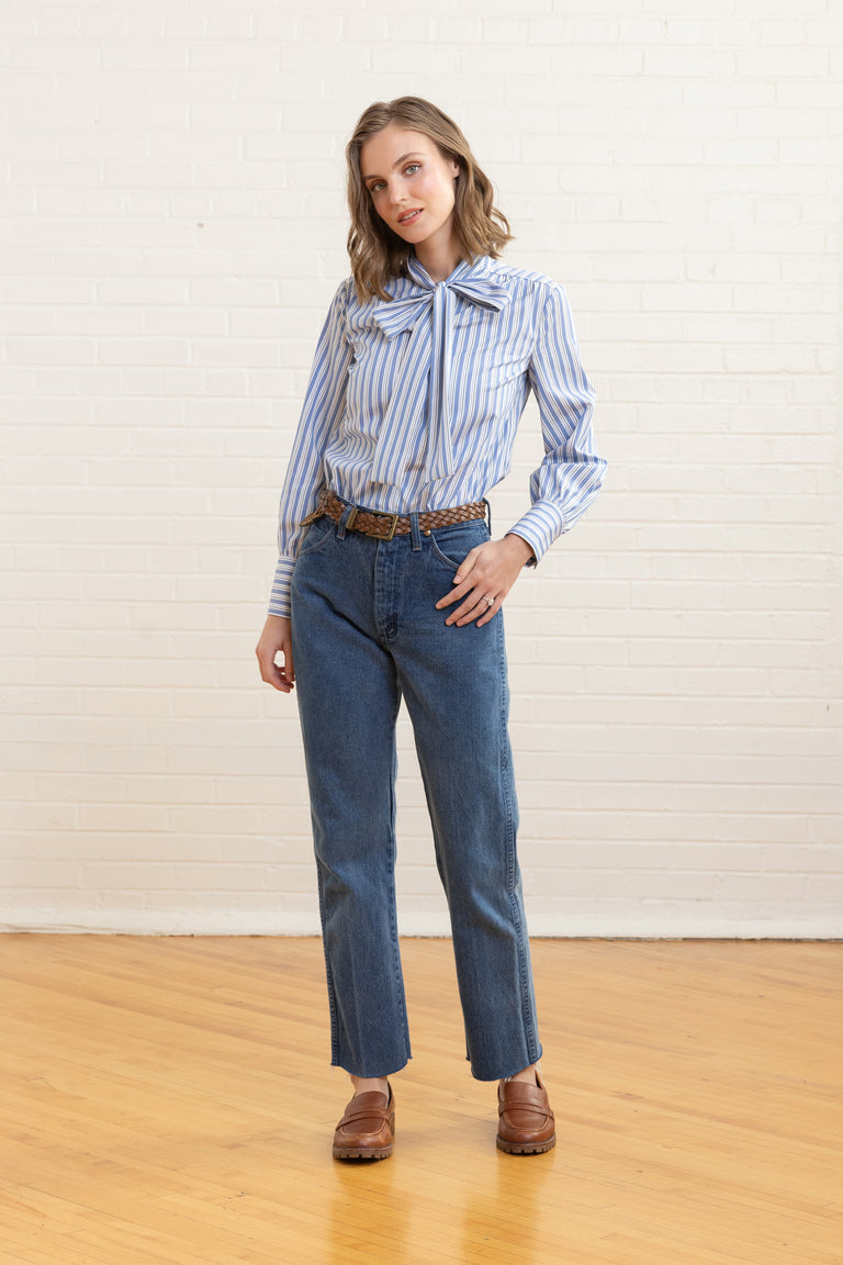 Garnet Pussy Bow Blouse