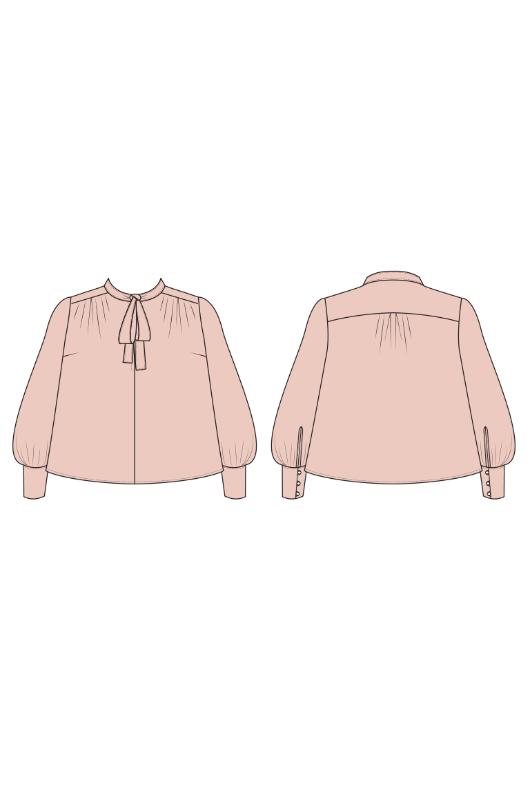 Garnet Pussy Bow Blouse