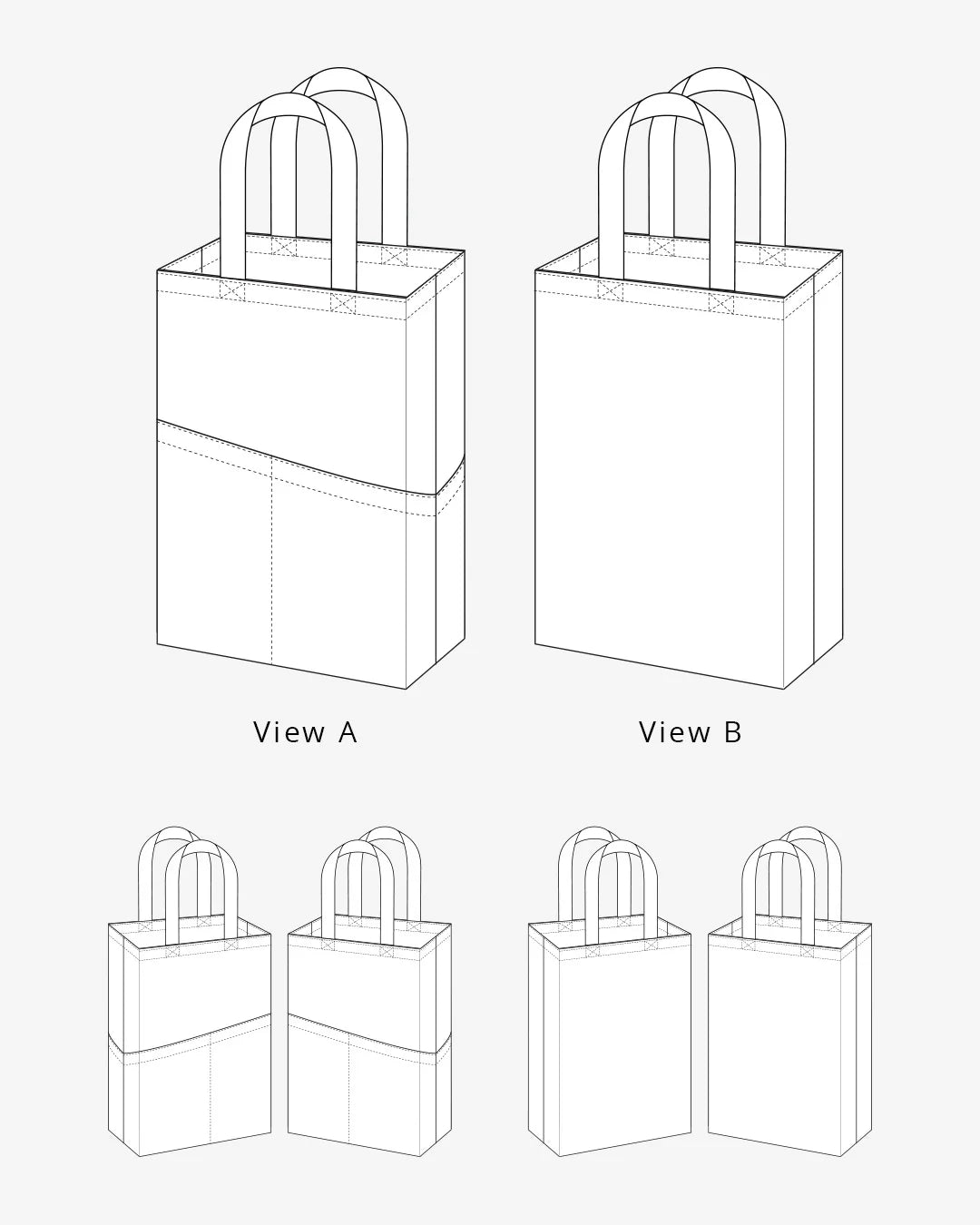 tech line drawing of costa tote