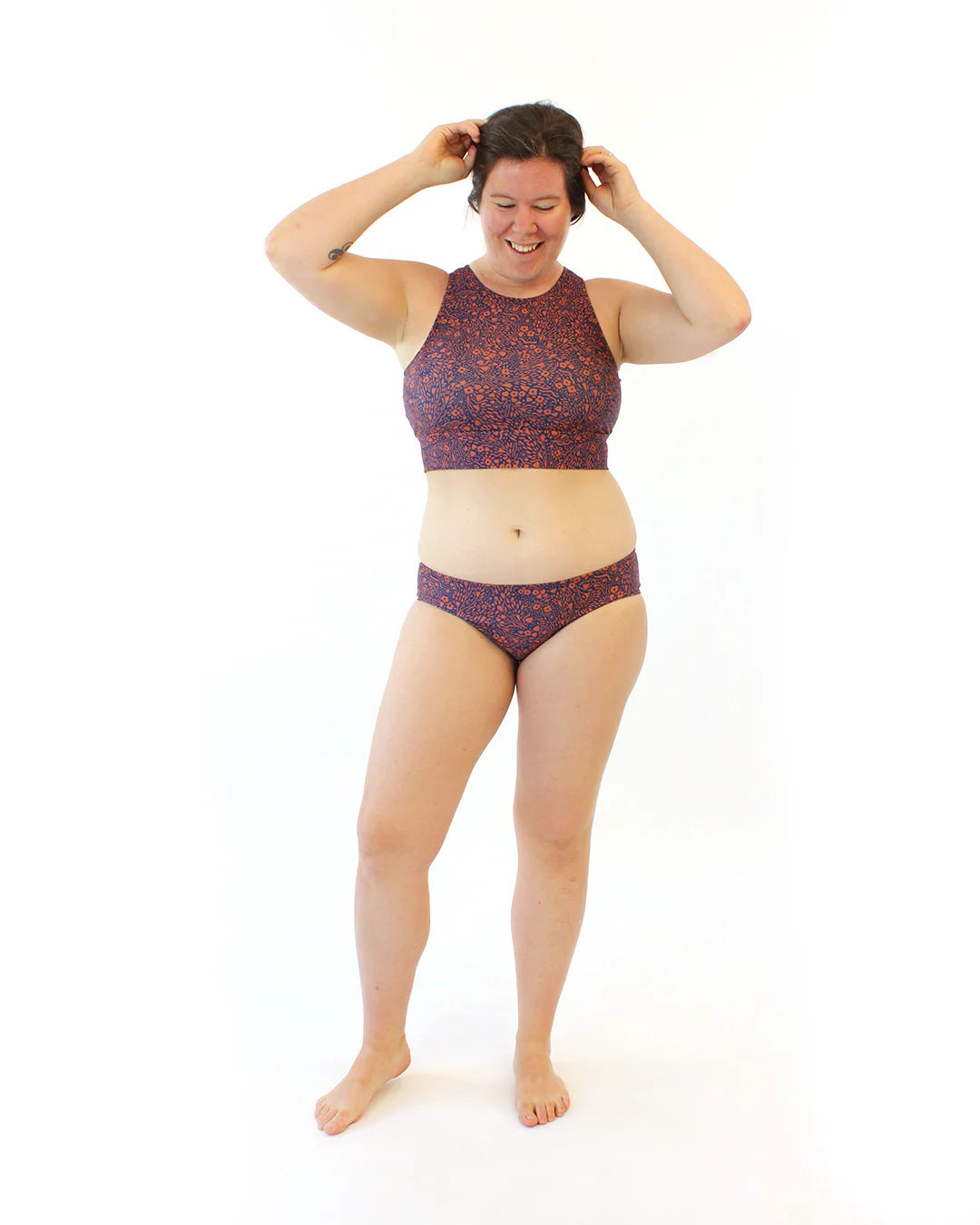 picture of person wearing tank top and bikini bottoms of swim suit