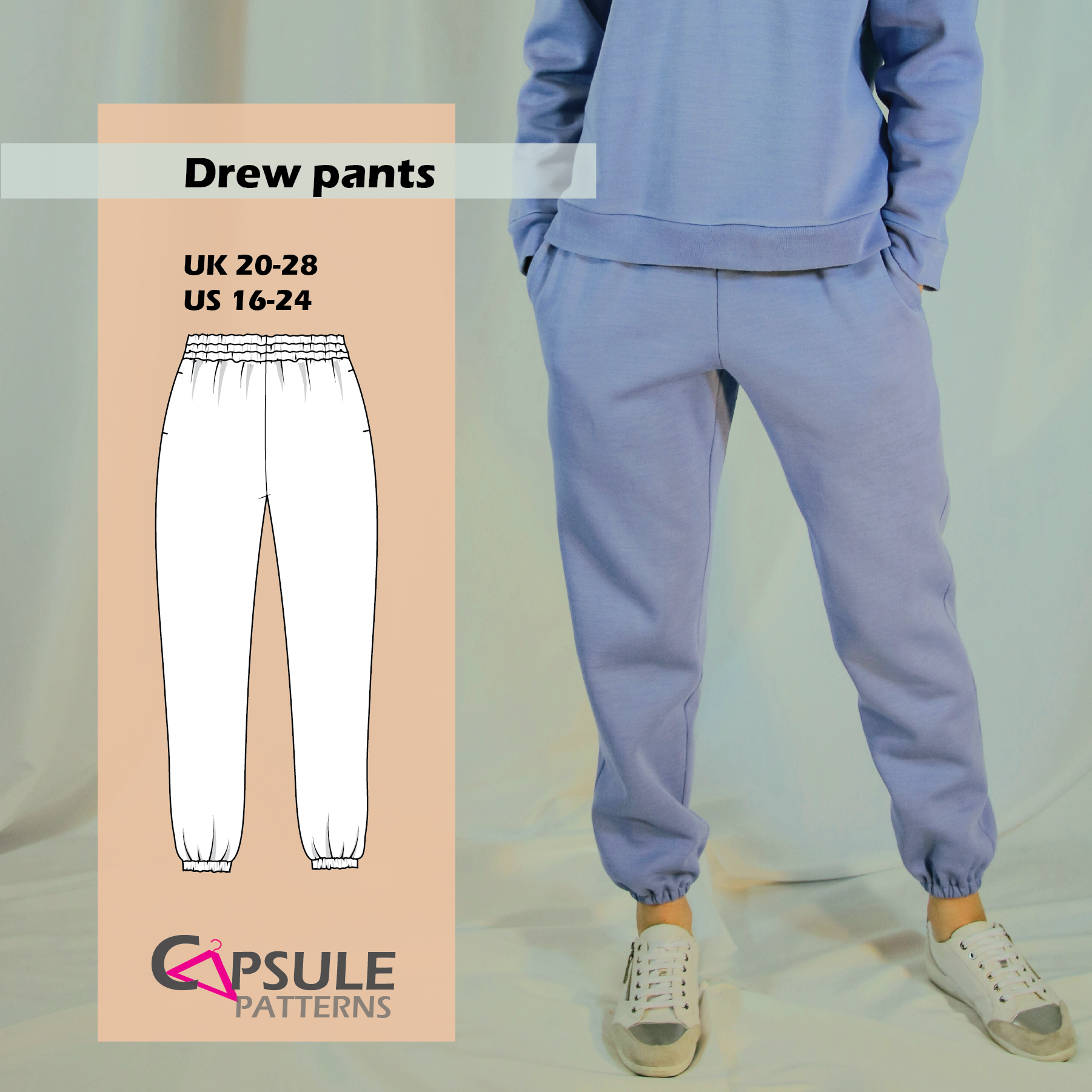 iThinksew - Patterns and More - IvL - Slim sweat pants sewing pattern,  lounge jogger pants pfd pattern, knit fabric trousers, pin tuck pants with  pockets, track suit, instant download