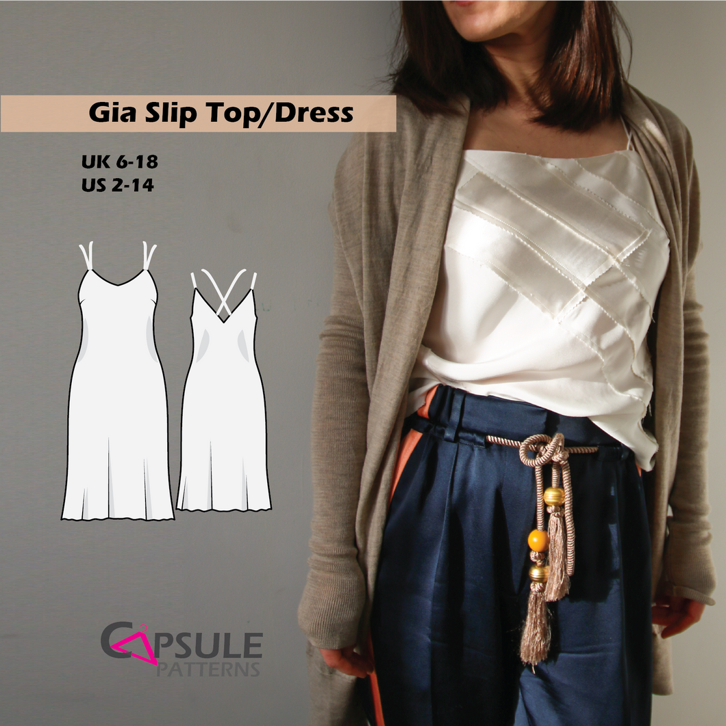 Gia Slip dress/top -- Pattern + Printing