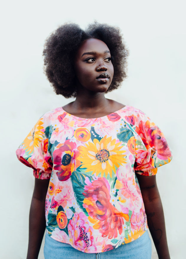 French Navy Peppermint Paddington Top