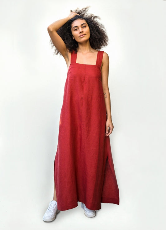 Elbe Textiles Peppermint Wide-Strap Maxi Dress
